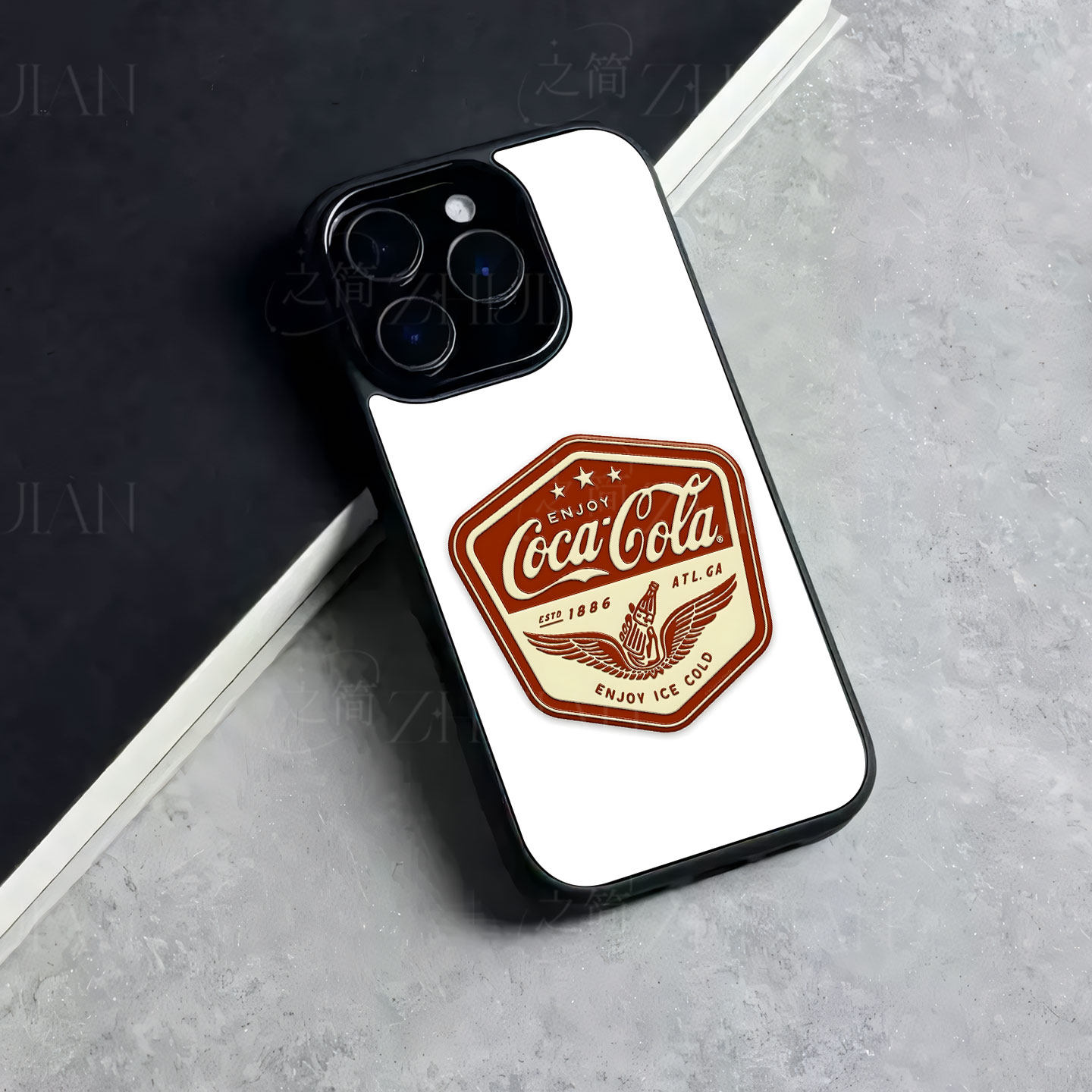 可口可乐徽章磁吸磨砂黑框电镀玻璃手机壳适用苹果iphone17promax华为IQOONEO11OPPOFINDX6PRO1加ACE5竞速版V