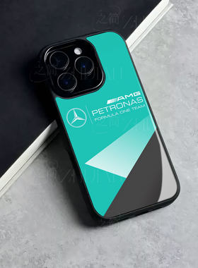 奔驰AMG队徽磁吸磨砂黑框玻璃手机壳适用苹果iphone17promax华为IQOO13小米15至尊NOVA14至尊荣耀500pro