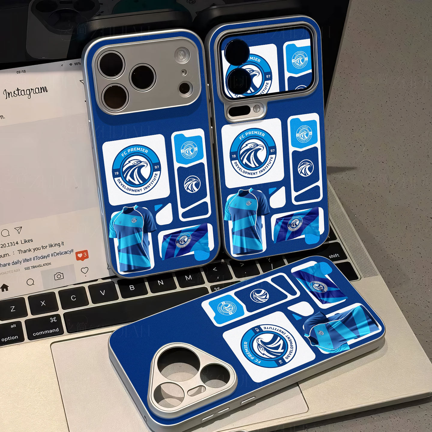 FCPremier球衣磁吸磨砂黑框电镀玻璃手机壳适用苹果iphone17promax华为红米NOTE12PROPLUS1加ACE2PROVIVOY300