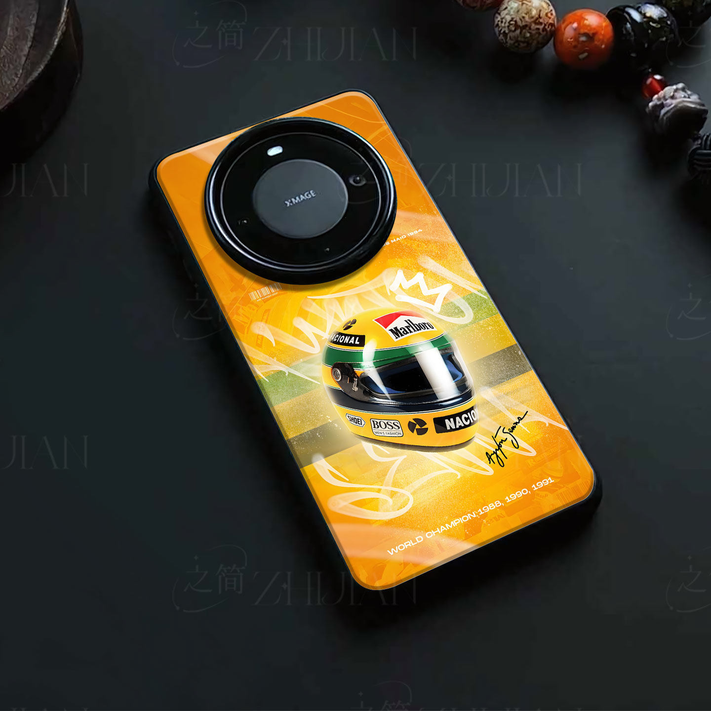 塞纳赛车头盔磁吸磨砂黑框电镀玻璃手机壳适用苹果iphone17promax华为荣耀90PRO荣耀X80IVIVOY500PROPURA70PR