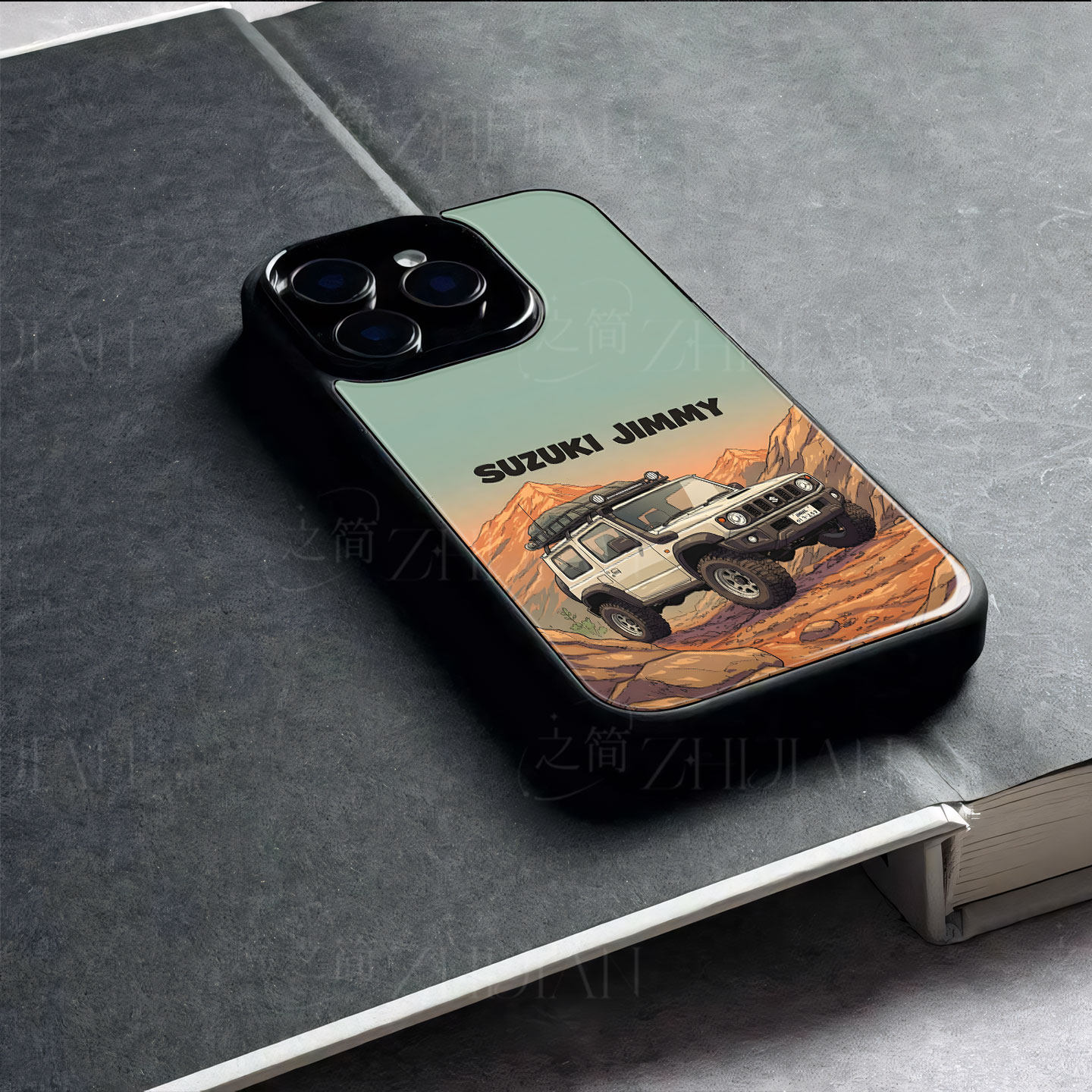 吉姆尼山地越野磁吸磨砂黑框电镀玻璃手机壳适用苹果iphone17promax华为小米14ULTRA小米13PRO荣耀WINOPPOFIN