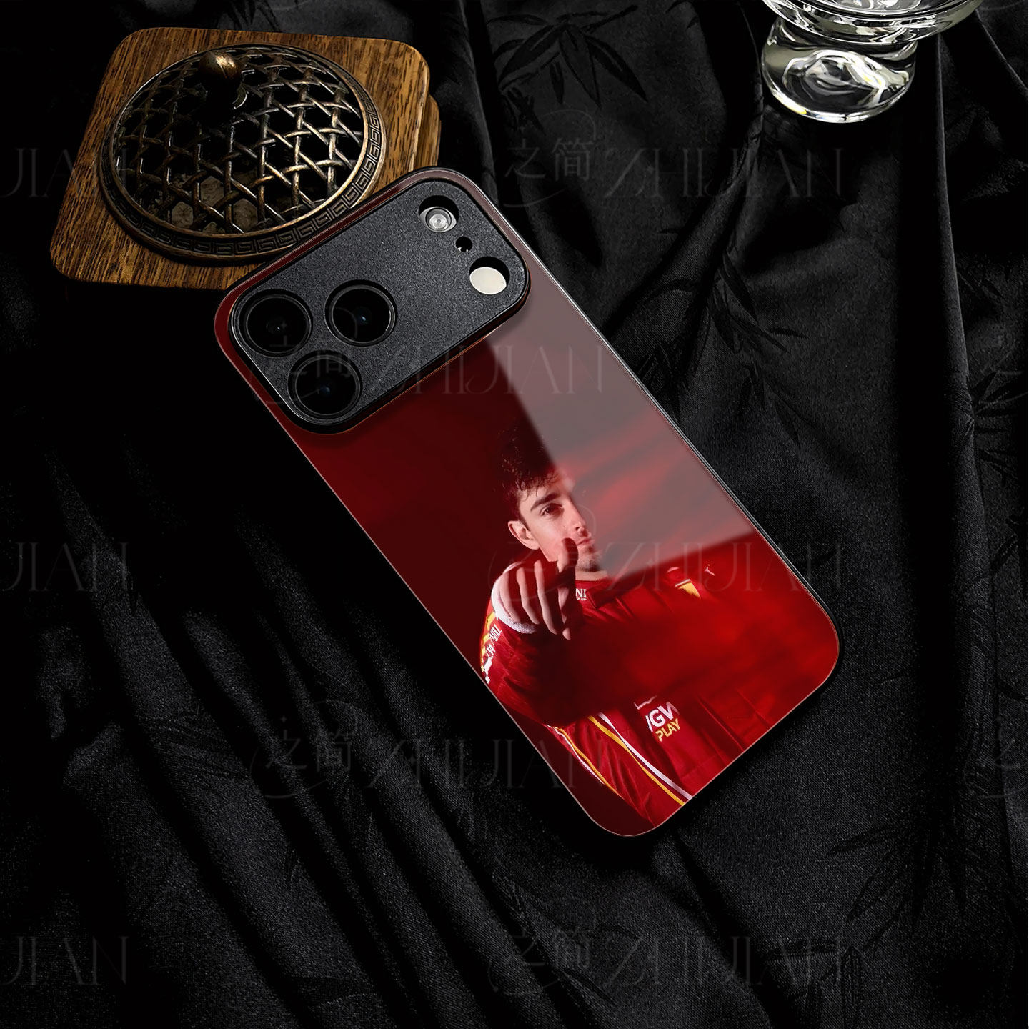 勒克莱尔赛车磁吸磨砂黑框电镀玻璃手机壳适用苹果iphone17promax华为红米TURBO3OPPORENO10PROPLUSVIVOS16EI