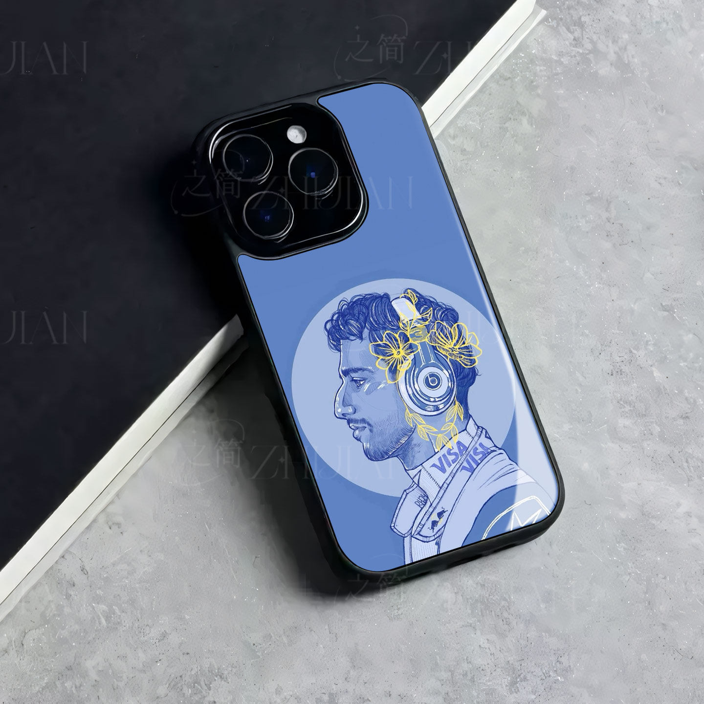 F1红牛车手VISA磁吸磨砂黑框电镀玻璃手机壳适用苹果iphone17promax华为红米NOTE12PROPLUSVIVOX300S小米CIVI