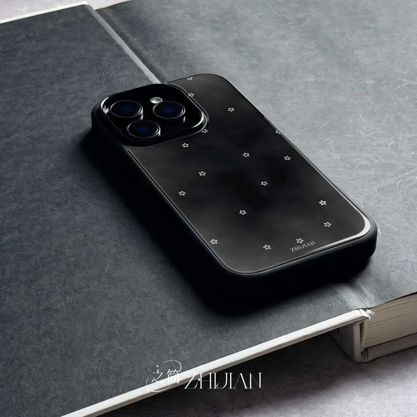 之简ZHIJIAN《繁星点点》玻璃亮面磨砂手机壳新款小众不撞壳适用苹果17promaxNOVA13OPPOA6PROMATE50EMATE70P
