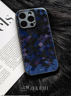 之简ZHIJIAN《几何拼接》玻璃亮面磨砂手机壳新款小众不撞壳适用苹果17promaxFINDX7ULTRAMATE60PRO+MATE40E