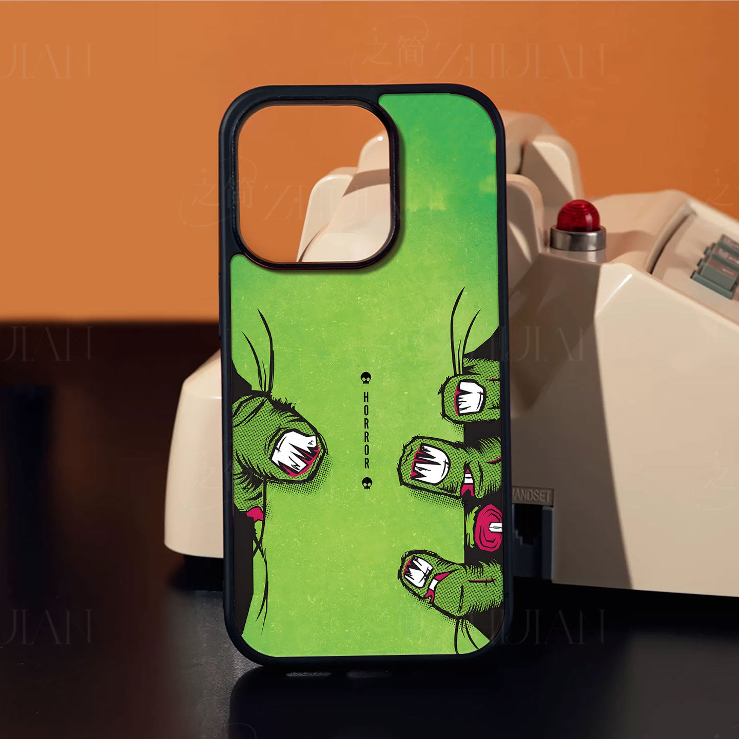 恐怖丧尸手指磁吸磨砂黑框电镀玻璃手机壳适用苹果iphone17promax华为VIVOX60PRO1加11OPPORENO13PROVIVOX100