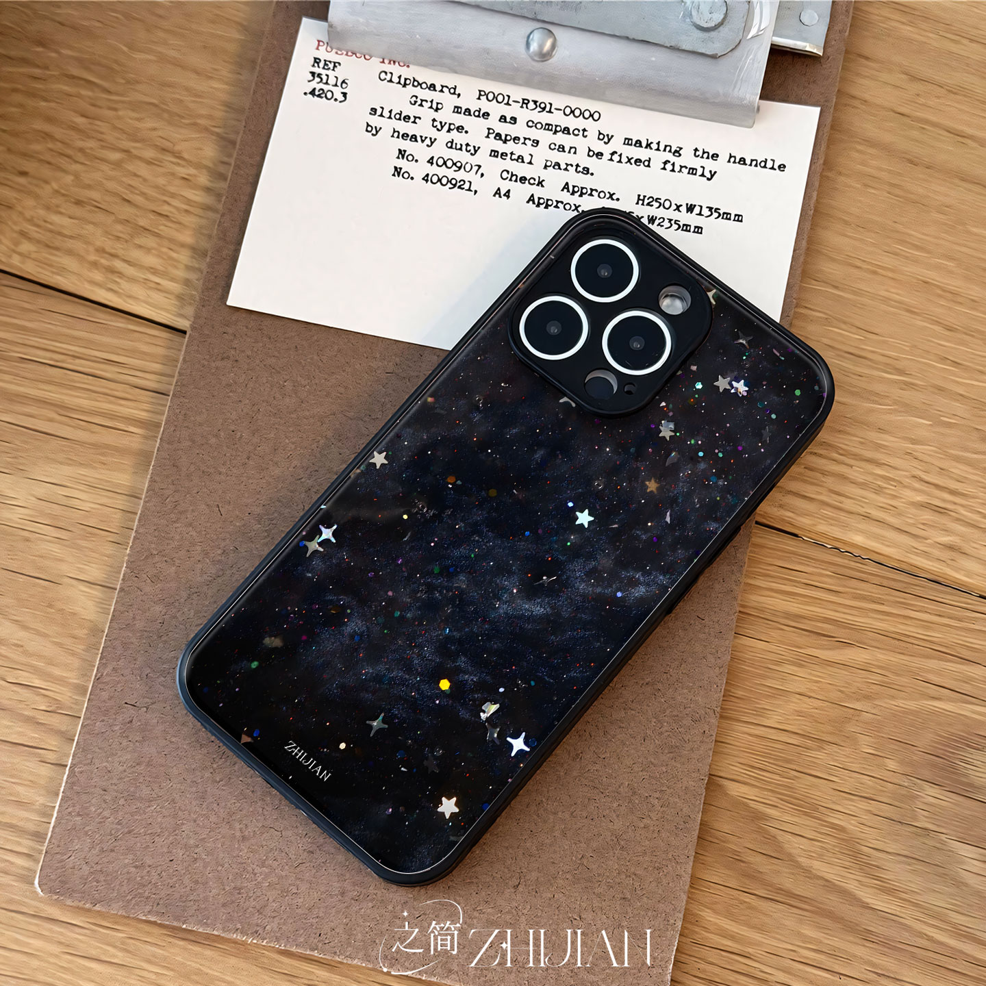 之简ZHIJIAN《繁星璀璨》玻璃亮面磨砂手机壳新款小众不撞壳适用苹果17promax畅享60PROVIVOX200SMATE40PROOP