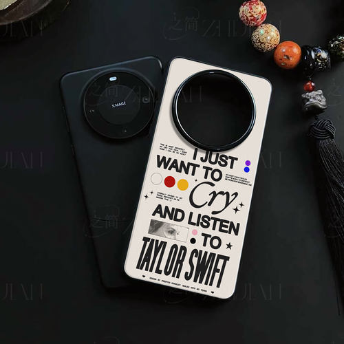 哭听霉霉音乐磁吸磨砂黑框电镀玻璃手机壳适用苹果iphone17promax华为荣耀70PROIQOO11PRO红米K60至尊版OPPOR