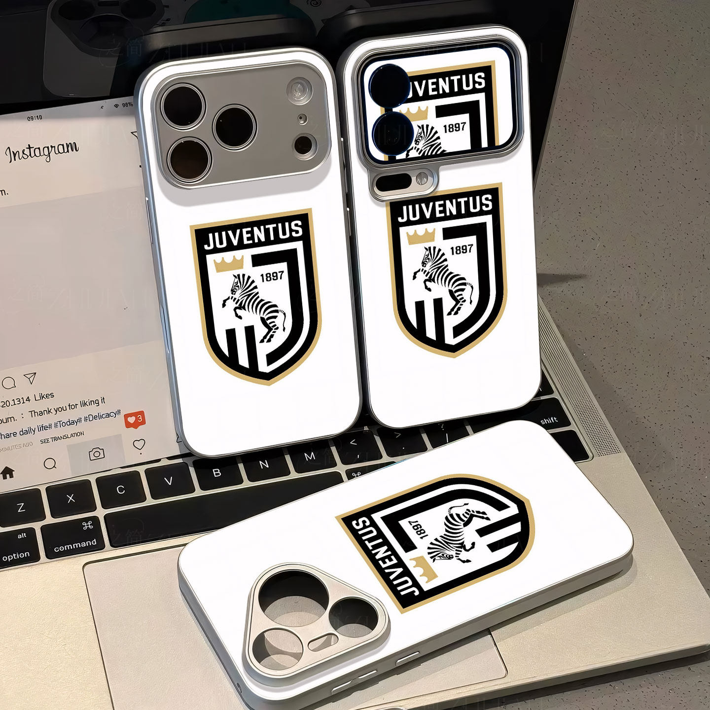尤文斯队徽磁吸磨砂黑框电镀玻璃手机壳适用苹果iphone17promax华为荣耀MAGIC7PROOPPORENO14PRO荣耀80PRO畅