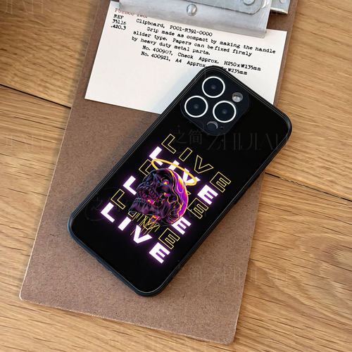 LIVE骷髅磁吸磨砂黑框电镀玻璃手机壳适用苹果iphone17promax华为荣耀X60PRONOVA11PROIQOO13IQOONEO8