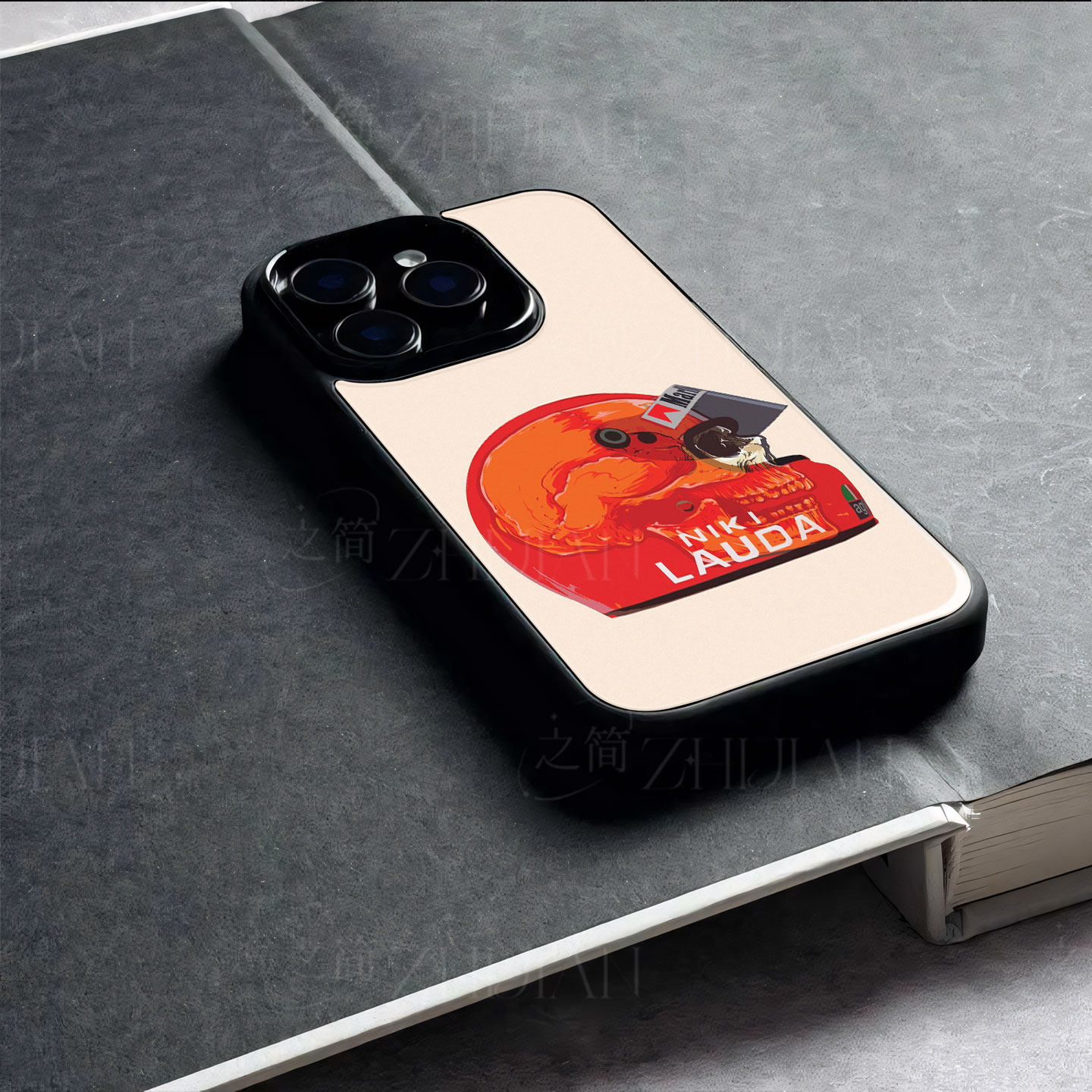 劳达骷髅头盔磁吸磨砂黑框电镀玻璃手机壳适用苹果iphone17promax华为IQOONEO10PROPLUSNOVA9PRONOVA7PROIQOO