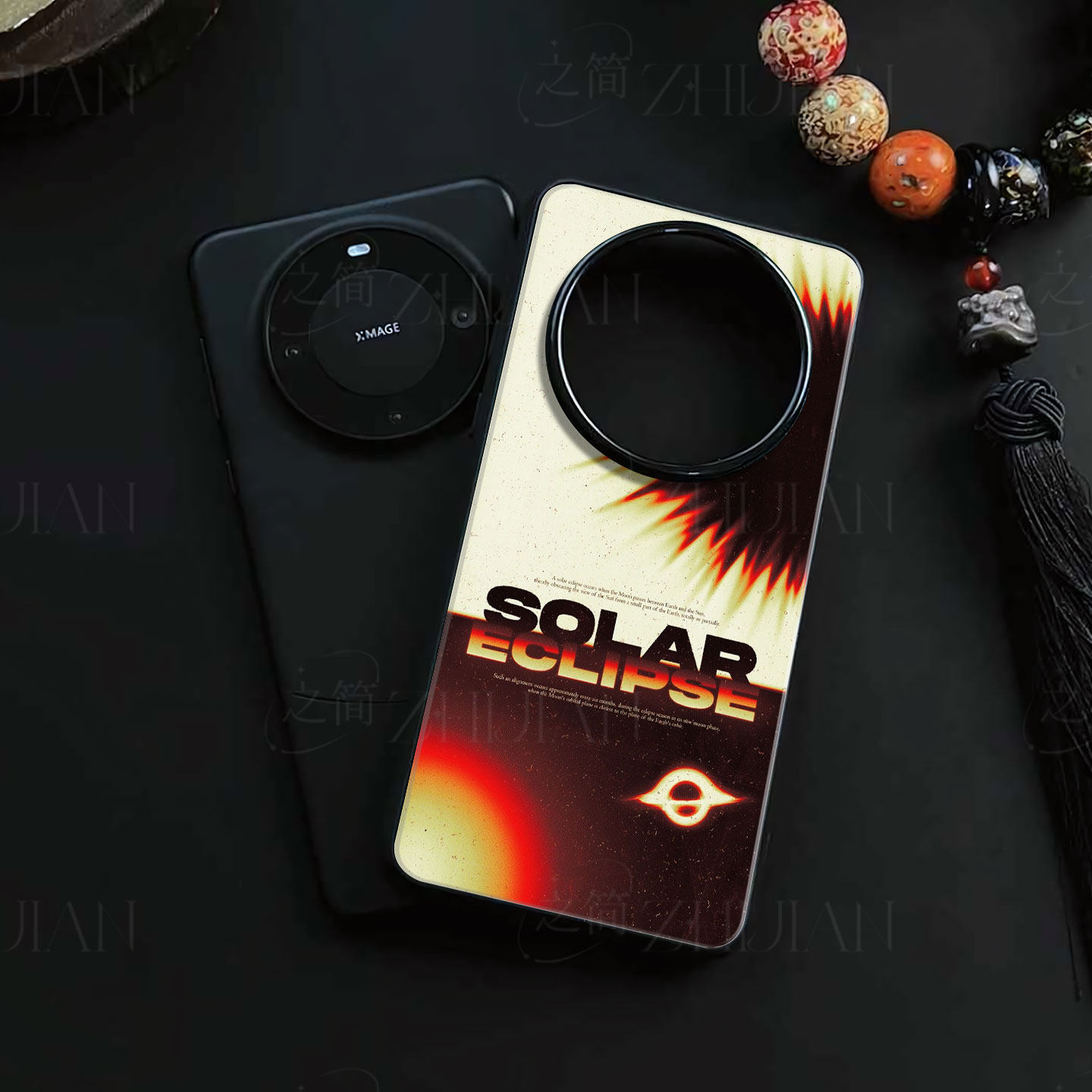 SolarEclipse日食磁吸磨砂黑框电镀玻璃手机壳适用苹果iphone17promax华为红米K60EOPPOFINDX8PRO荣耀X60GT1