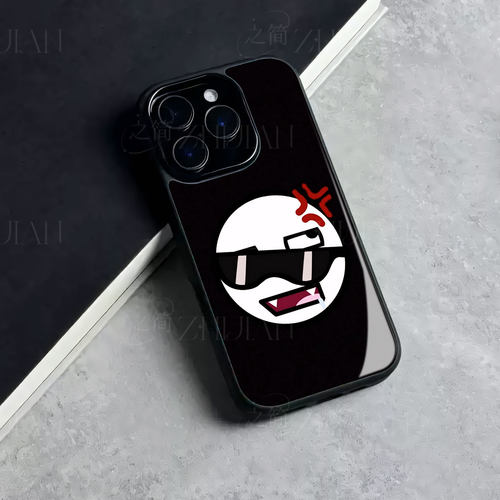 墨镜生气表情磁吸磨砂黑框电镀玻璃手机壳适用苹果iphone17promax华为PURA90PROMAXNOVA9SEIQOONEO6荣耀100PR