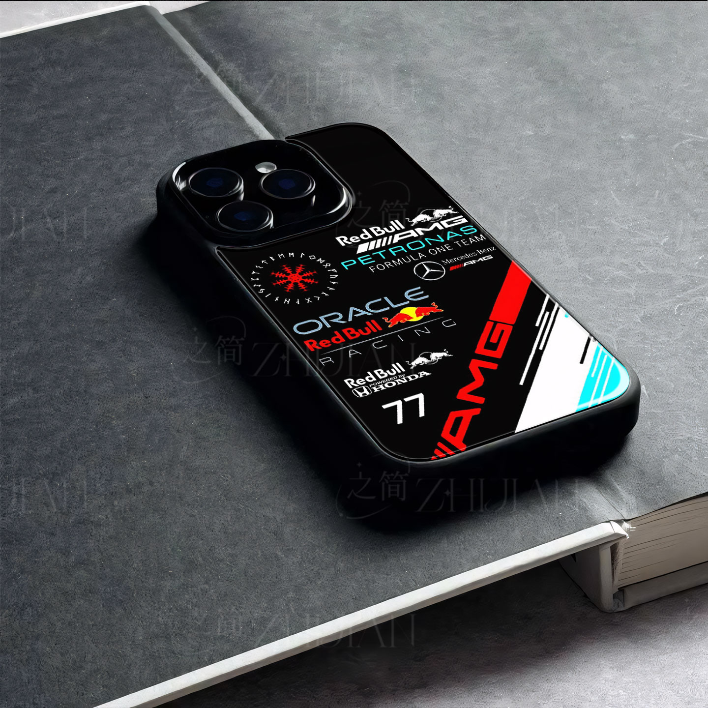 红牛F1磁吸磨砂黑框电镀玻璃手机壳适用苹果iphone17promax华为荣耀400PRO荣耀MAGIC8PRONOVA12ULTRA荣耀WIN