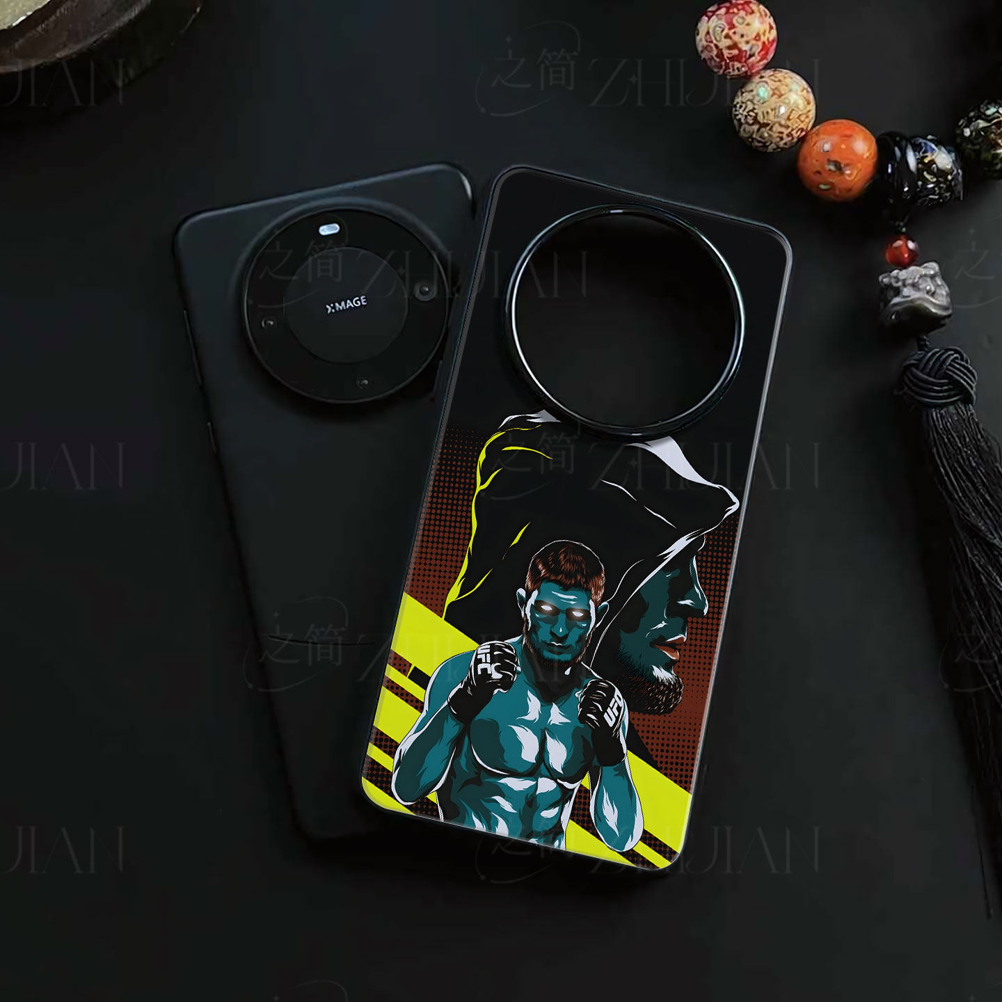 UFC小鹰磁吸磨砂黑框电镀玻璃手机壳适用苹果iphone17promax华为OPPORENO12PRO1加TURBO6VIVOS15PRO小米12PRO