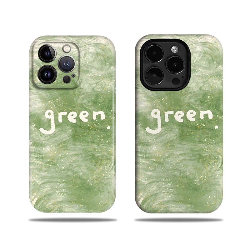 绿色抽象艺术画菲林手机壳适用苹果iphone16promax华为红米k40OPPOFindX8s荣耀Magic6vivoX100sProOPPOK11Xno