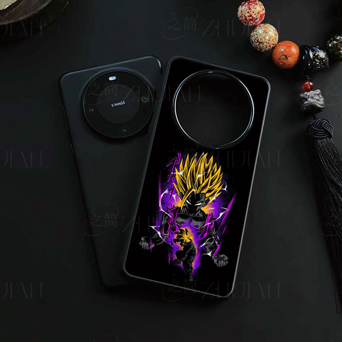 超级赛亚悟饭磁吸磨砂黑框电镀玻璃手机壳适用苹果iphone17promax华为P40PROIQOOZ10TURBO荣耀MAGIC5PRONOVA1
