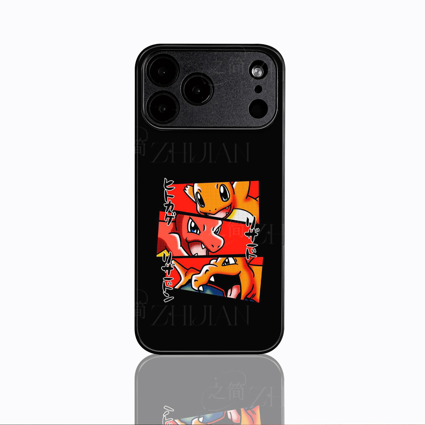 喷火龙进化磁吸磨砂黑框电镀玻璃手机壳适用苹果iphone17promax华为红米NOTE12TURBO1加ACE2V红米TURBO3荣耀X