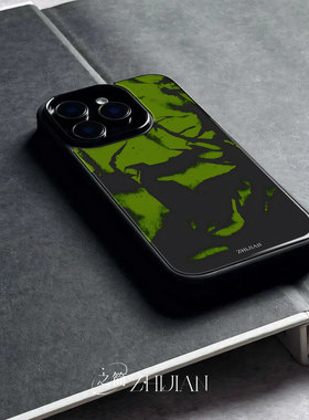 之简ZHIJIAN《抽象人像》玻璃亮面磨砂手机壳新款小众不撞壳适用苹果17promaxIQOO12PROOPPOA6PRO一加ACE5竞