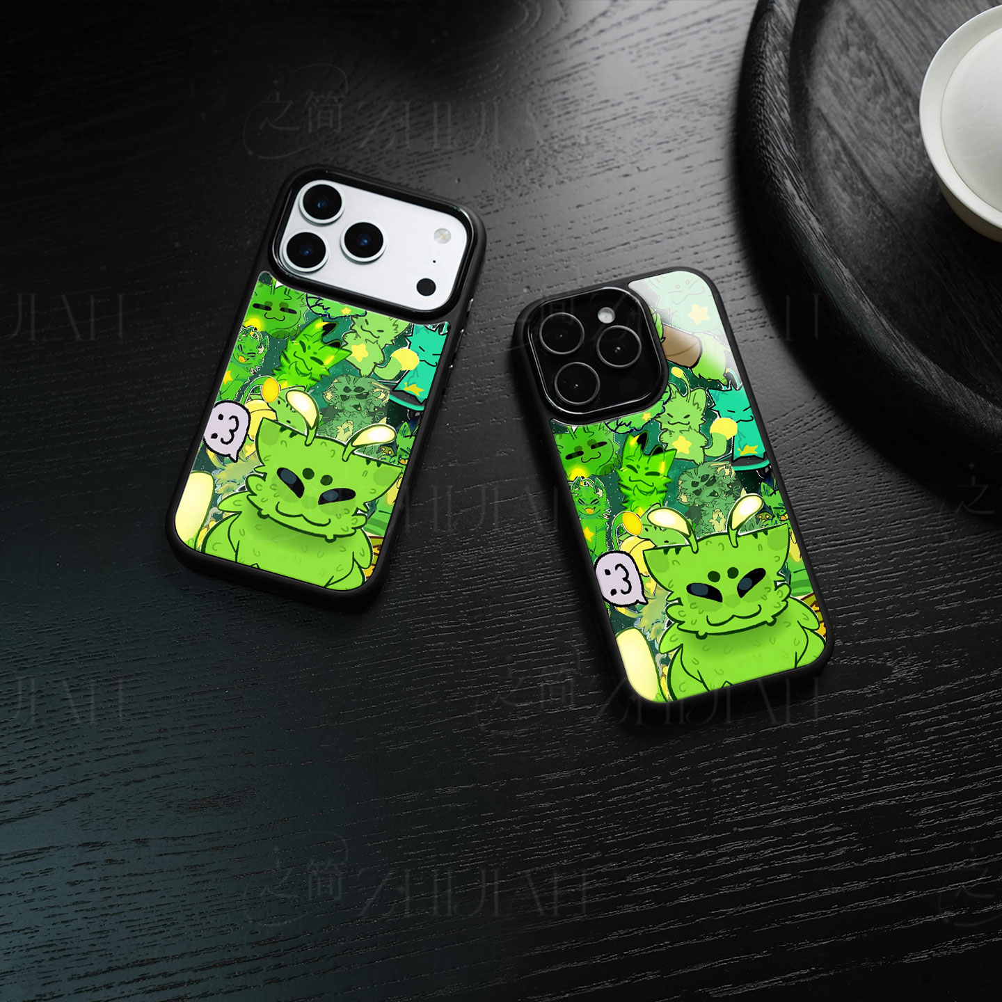 绿毛萌猫磁吸磨砂黑框电镀玻璃手机壳适用苹果iphone17promax华为OPPOFINDX9ULTRAVIVOX90PROPLUSVIVOS50PROM