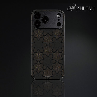 之简ZHIJIAN《黑金星纹》玻璃亮面磨砂手机壳新款小众不撞壳适用苹果17promax红米NOTE15PROPLUS一加ACE5Pro