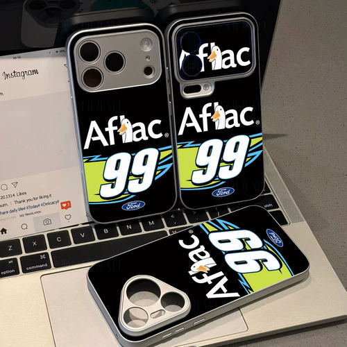 Aflac福特99磁吸磨砂黑框电镀玻璃手机壳适用苹果iphone17promax华为IQOOZ10TURBOIQOONEO8MATE70PRO小米15SP