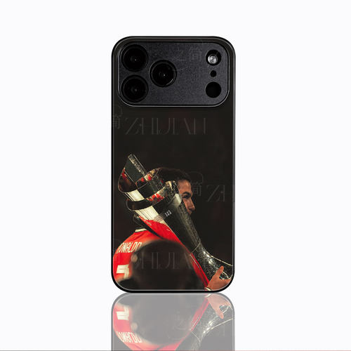 C罗捧杯时刻磁吸磨砂黑框电镀玻璃手机壳适用苹果iphone17promax华为荣耀60SEMATE80PROMAXOPPOFINDX8SPLUSPU