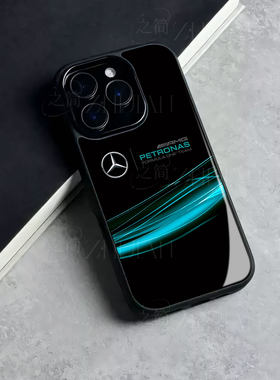 奔驰AMG磁吸磨砂黑框玻璃手机壳适用苹果iphone17promax华为VIVOS30PROMINIVIVOY300一加ACE6小米MIX4