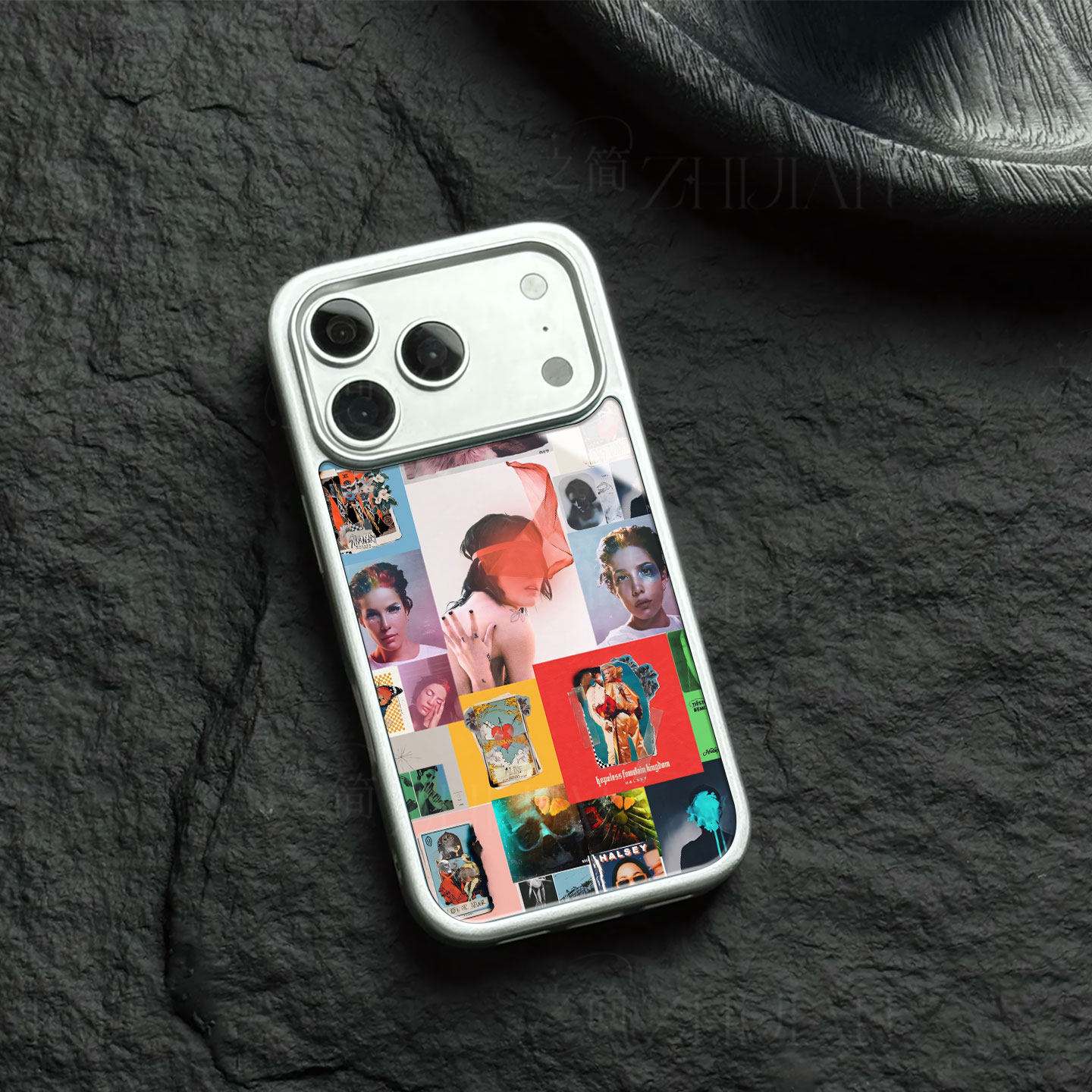 海尔希拼贴画磁吸磨砂黑框电镀玻璃手机壳适用苹果iphone17promax华为VIVOX200PROMINI荣耀X60PROVIVOX100ULT
