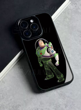 巴斯光年模型磁吸磨砂黑框玻璃手机壳适用苹果iphone17promax华为VIVOX200PROMINI一加ACE5竞速版一加15荣耀4
