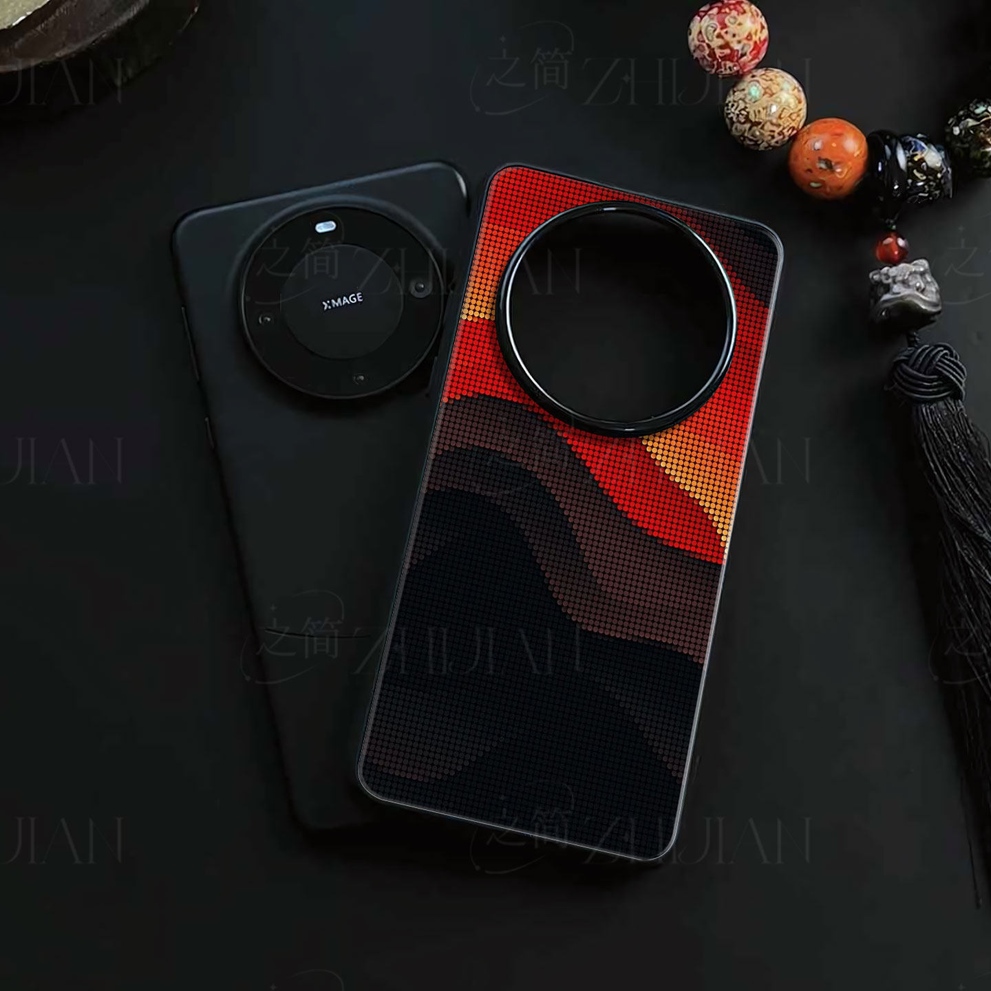点阵落日磁吸磨砂黑框电镀玻璃手机壳适用苹果iphone17promax华为荣耀MAGIC4PROP60PRO小米13ULTRAPROMAX14/1