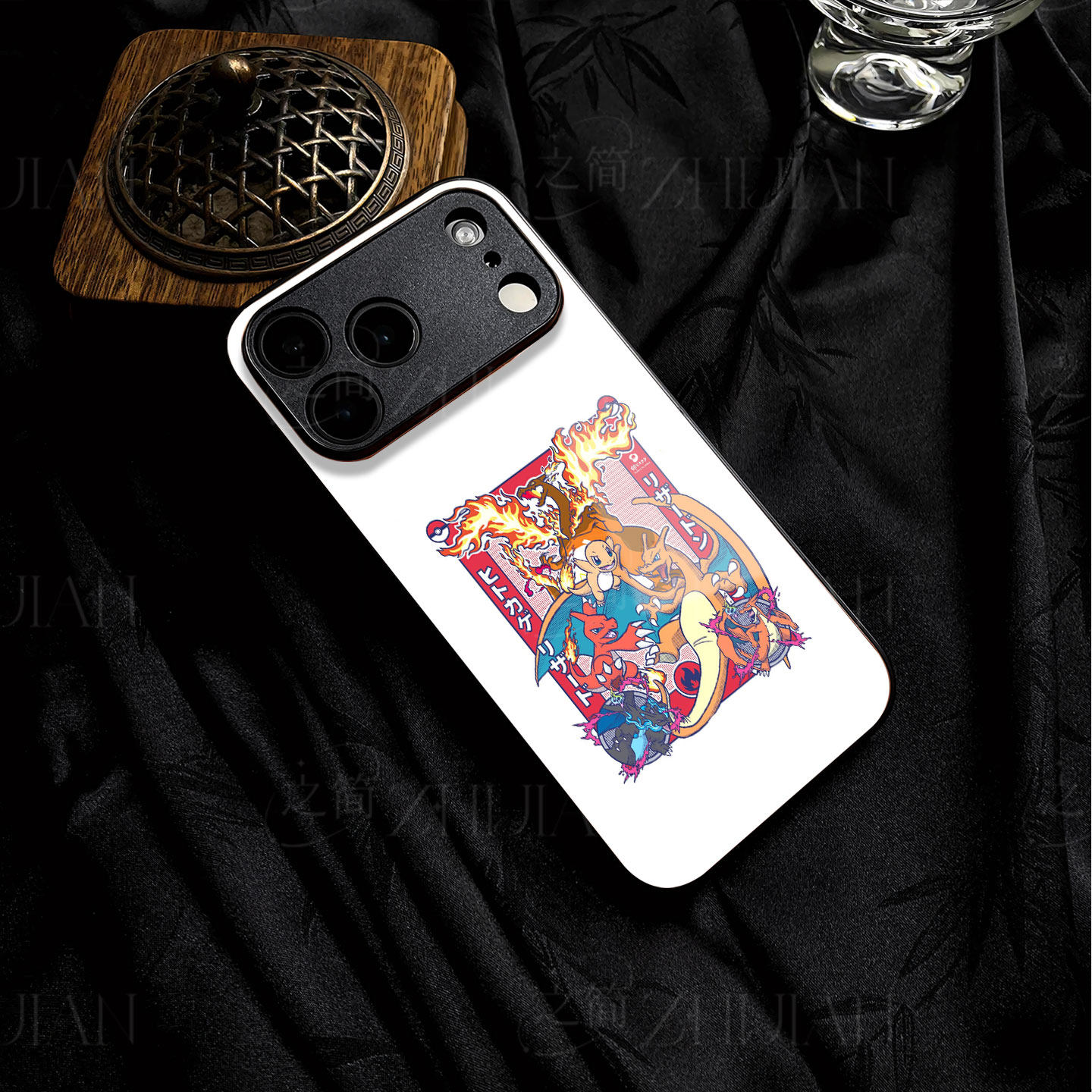 喷火龙全家福磁吸磨砂黑框电镀玻璃手机壳适用苹果iphone17promax华为荣耀MAGIC4PROPLus16/15/14IQOONEO11荣