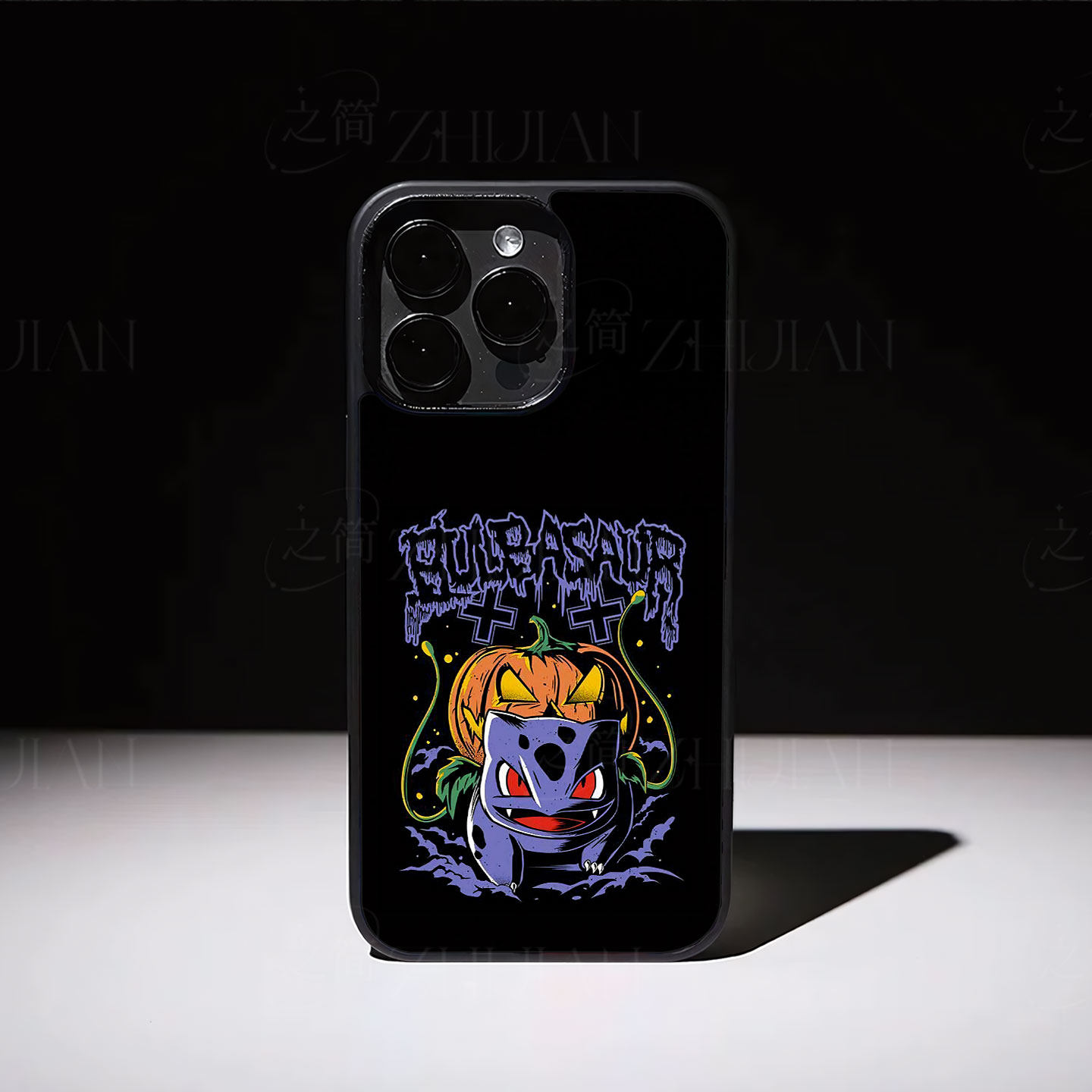 万圣妙蛙种子磁吸磨砂黑框电镀玻璃手机壳适用苹果iphone17promax华为荣耀90GT1加TURBO6NOVA14PROIQOONEO6
