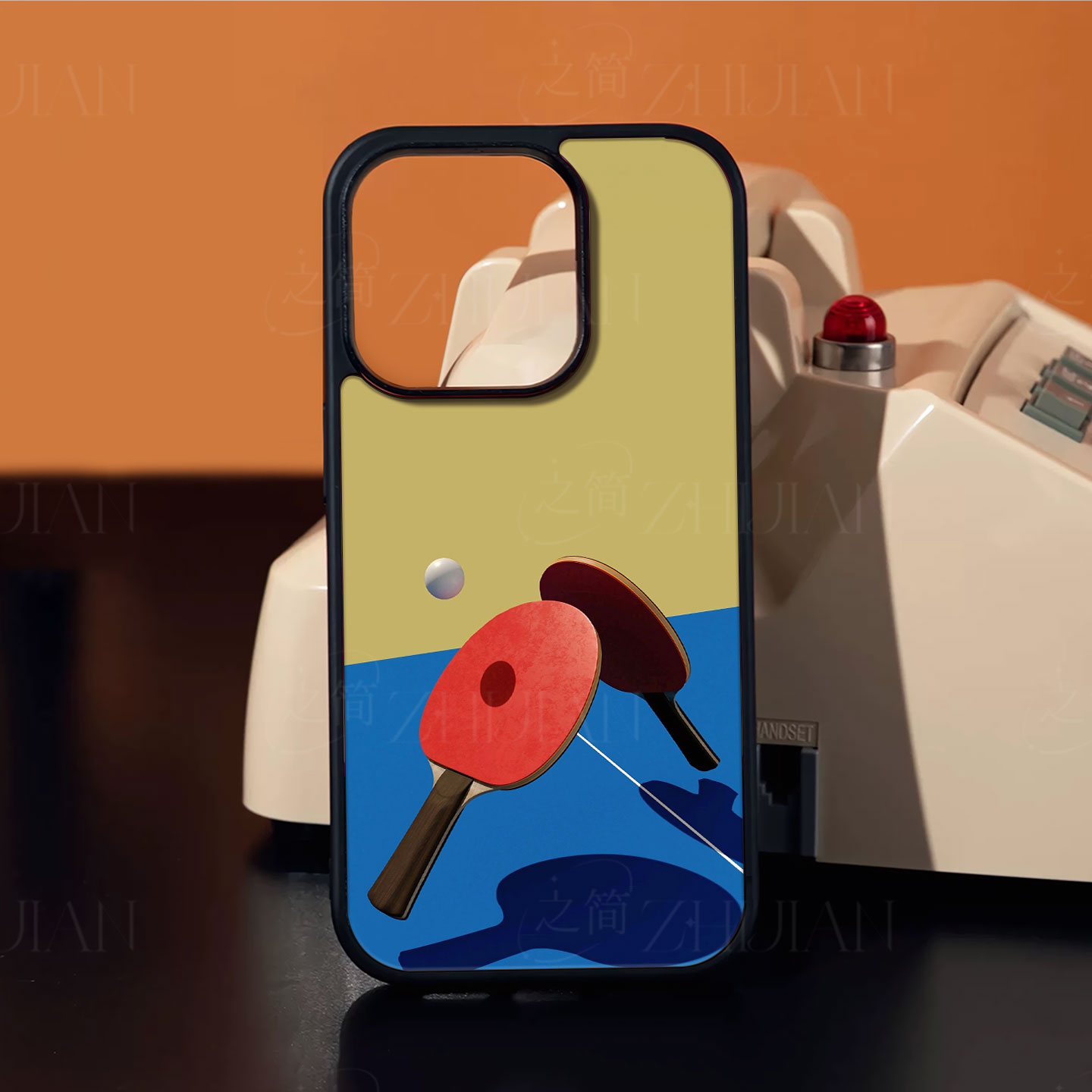 乒乓球拍素材磁吸磨砂黑框电镀玻璃手机壳适用苹果iphone17promax华为红米K80PRO荣耀60PRONOVA11SEPURA90PRO