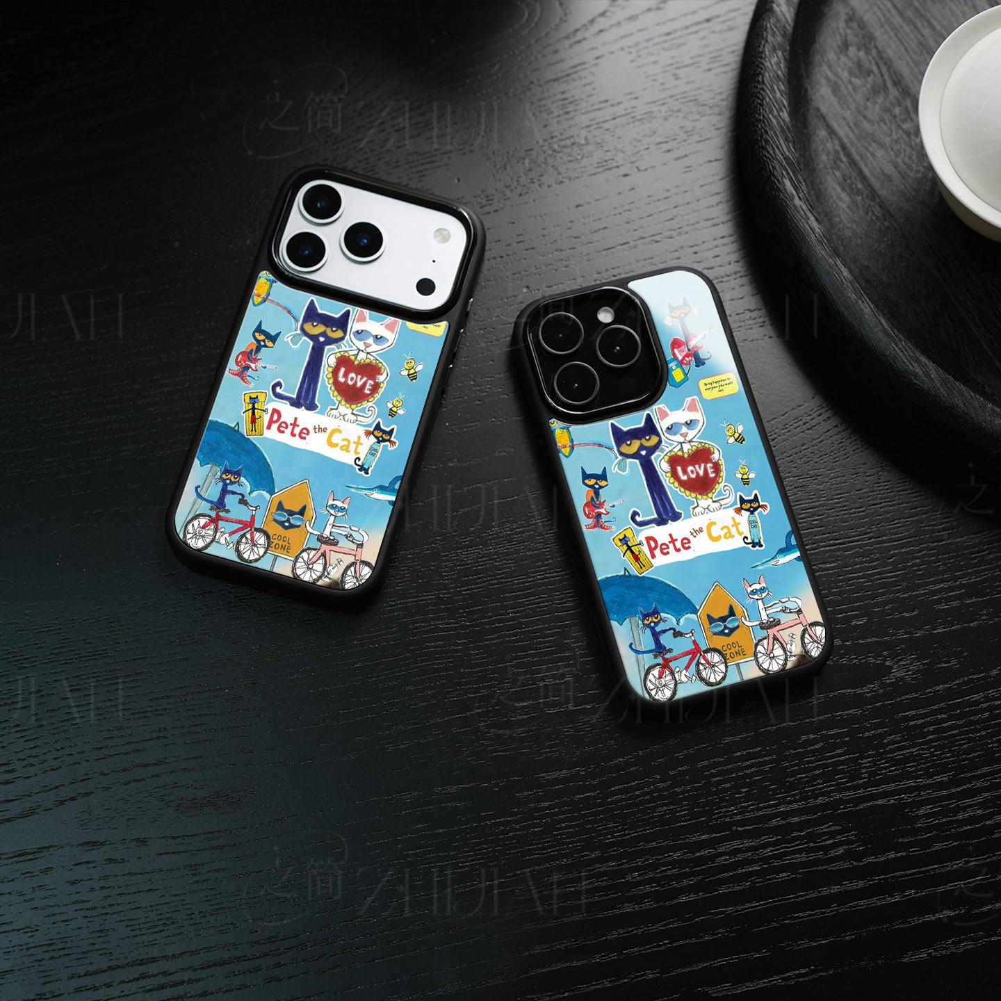 皮特猫度假磁吸磨砂黑框电镀玻璃手机壳适用苹果iphone17promax华为红米NOTE12TURBO荣耀60PRO小米14PROVIVOS