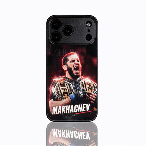 UFC马哈切夫磁吸磨砂黑框电镀玻璃手机壳适用苹果iphone17promax华为PURA90PROMAX荣耀80SE畅享90PROMAXNOVA1