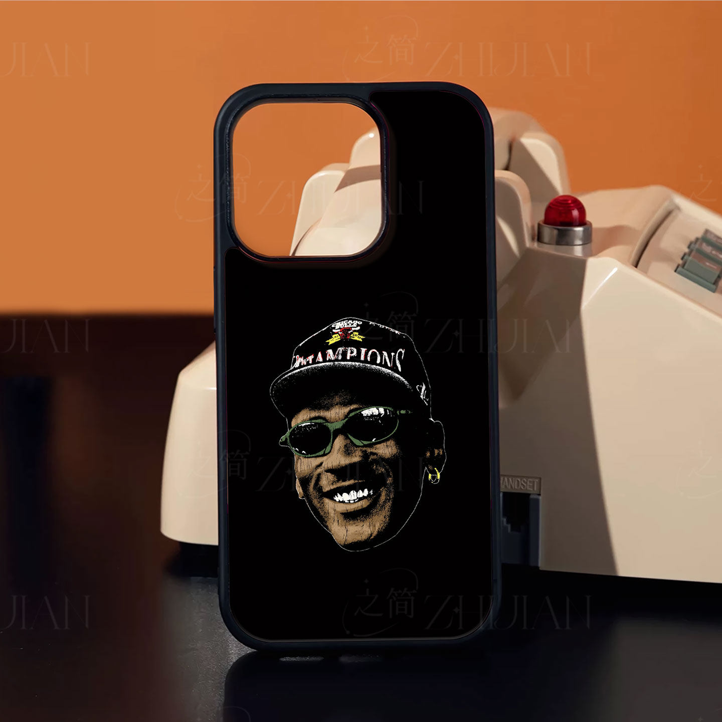 乔丹公牛肖像磁吸磨砂黑框电镀玻璃手机壳适用苹果iphone17promax华为VIVOX300S荣耀300PRO荣耀X60GT1加ACE3P