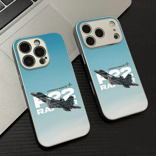 F22猛禽战机磁吸磨砂黑框电镀玻璃手机壳适用苹果iphone17promax华为小米15SPRO1加12VIVOX90PROPLUS小米15UL