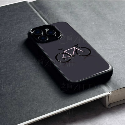 ENVE粉色公路车磁吸磨砂黑框电镀玻璃手机壳适用苹果iphone17promax华为荣耀POWER2OPPORENO15COPPORENO7PROV