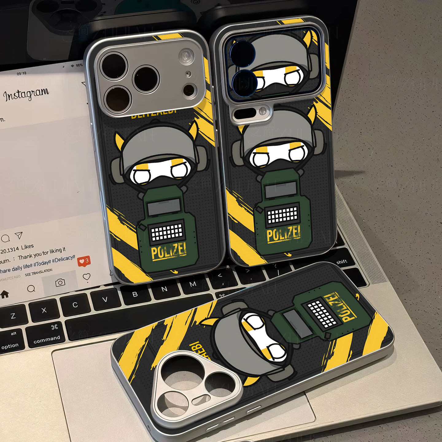 彩虹六号闪盾磁吸磨砂黑框电镀玻璃手机壳适用苹果iphone17promax华为PURA70ULTRAVIVOX300S荣耀500PROVIVOX2
