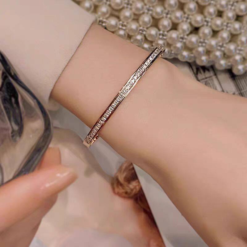 18K白金玫瑰金黄金莫桑钻石手镯