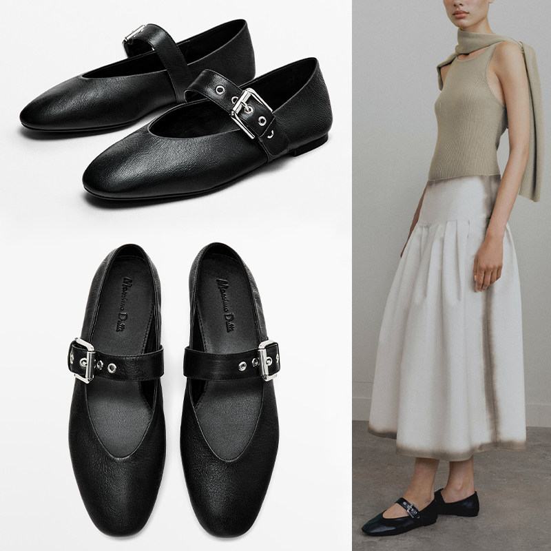 西班牙M.D原单女鞋真皮黑色玛丽珍一字卡扣荔枝纹平底浅口单鞋秋,女鞋,玛丽珍鞋,淘宝优惠券,粉丝福利购,淘宝优惠卷