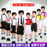 Ngày thiếu nhi New Children Điệp khúc Dress Boy Summer Bibs Big Boy Speech Hosted Dance Trang phục - Váy trẻ em