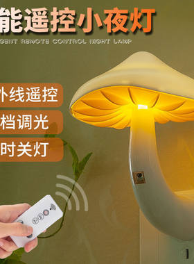 创意小夜灯遥控新款LED插电护眼节能卧室睡眠灯床头起夜婴儿喂奶
