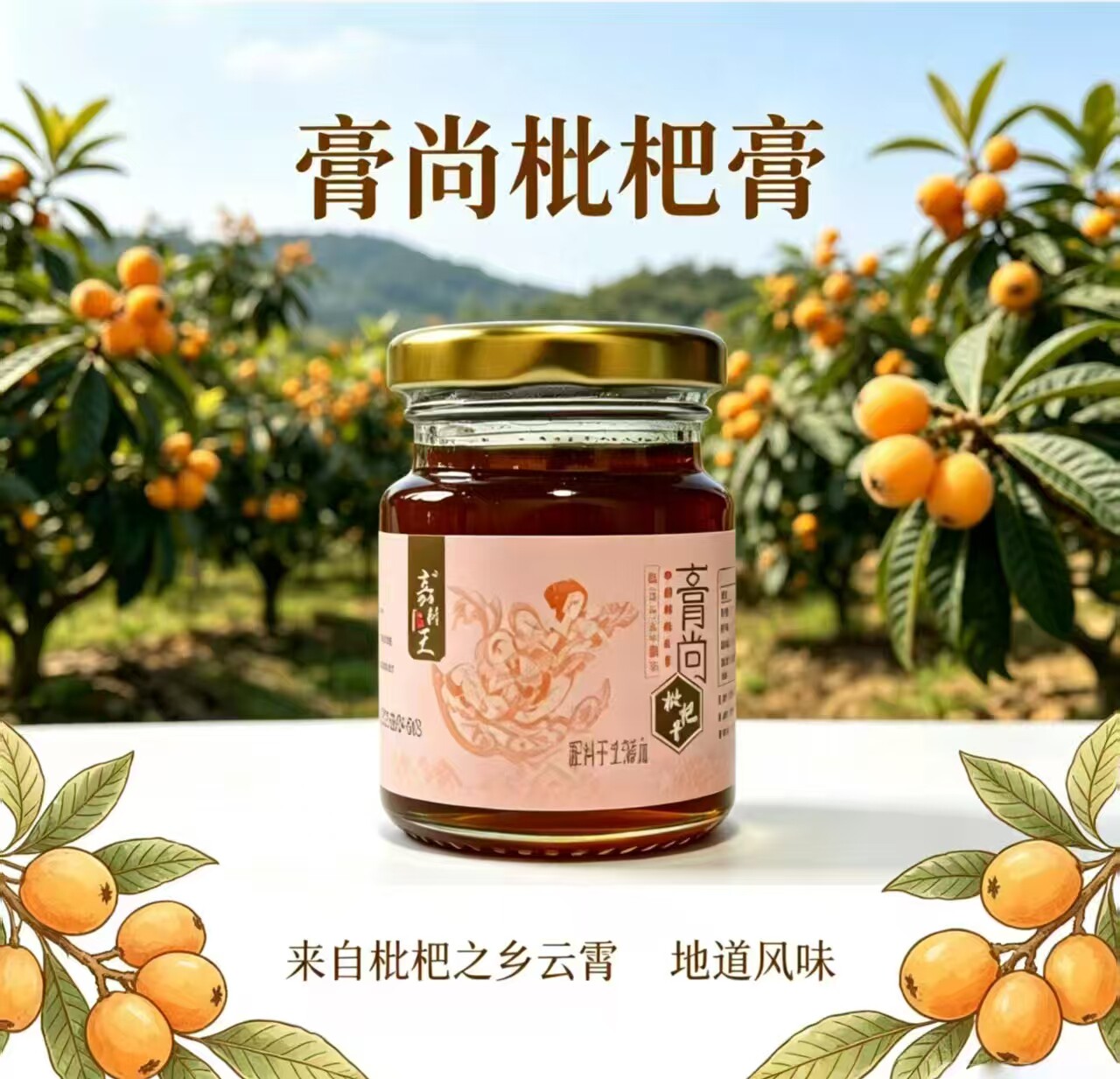 云霄特产膏尚枇杷膏手工无添加清润爽囗琵琶膏老少皆宜6瓶礼盒装