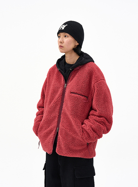 保暖宽松柔软抓绒夹克 韩国正品PARTIMENTO 高实用性双头拉链外套