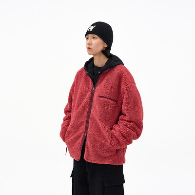 保暖宽松柔软抓绒夹克