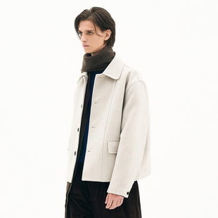 男女同款毛呢 韩国正品 PARTIMENTO 秋休闲短款Melton面料夹克