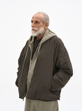 复古水洗两面反穿式夹克 韩国正品 PARTIMENTO 宽松时尚格纹外套