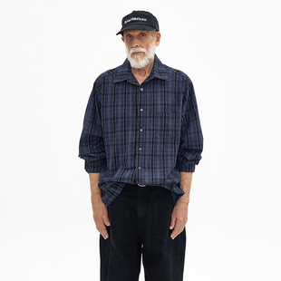 色织水洗棉质格纹衬衫 韩国正品PARTIMENTO 休闲宽松版型长袖衬衣